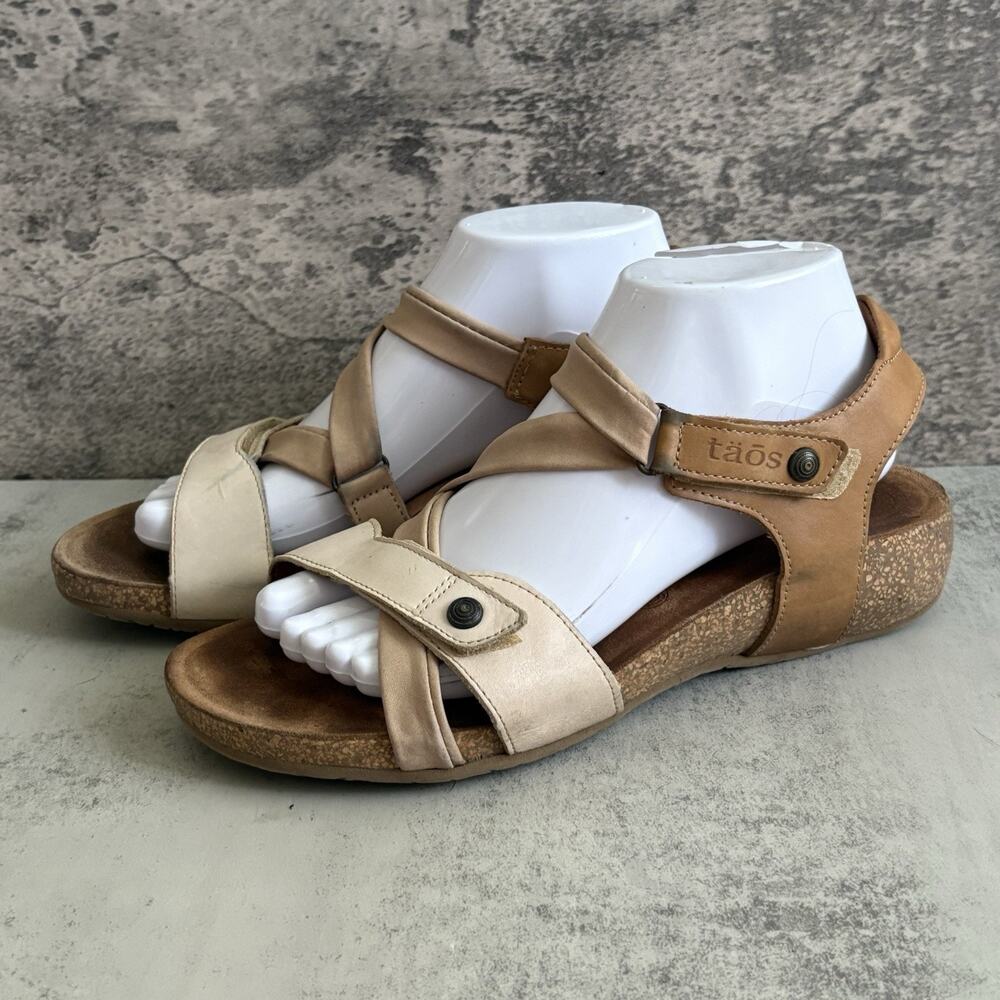Taos Universe Camel Sandals Leather Z Strap Women's Size 40 US 9 - 9.5